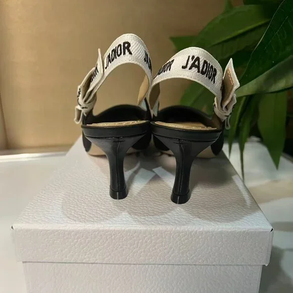 Dior J'Adior Black Velvet Slingback Pumps - Picture 6 of 8